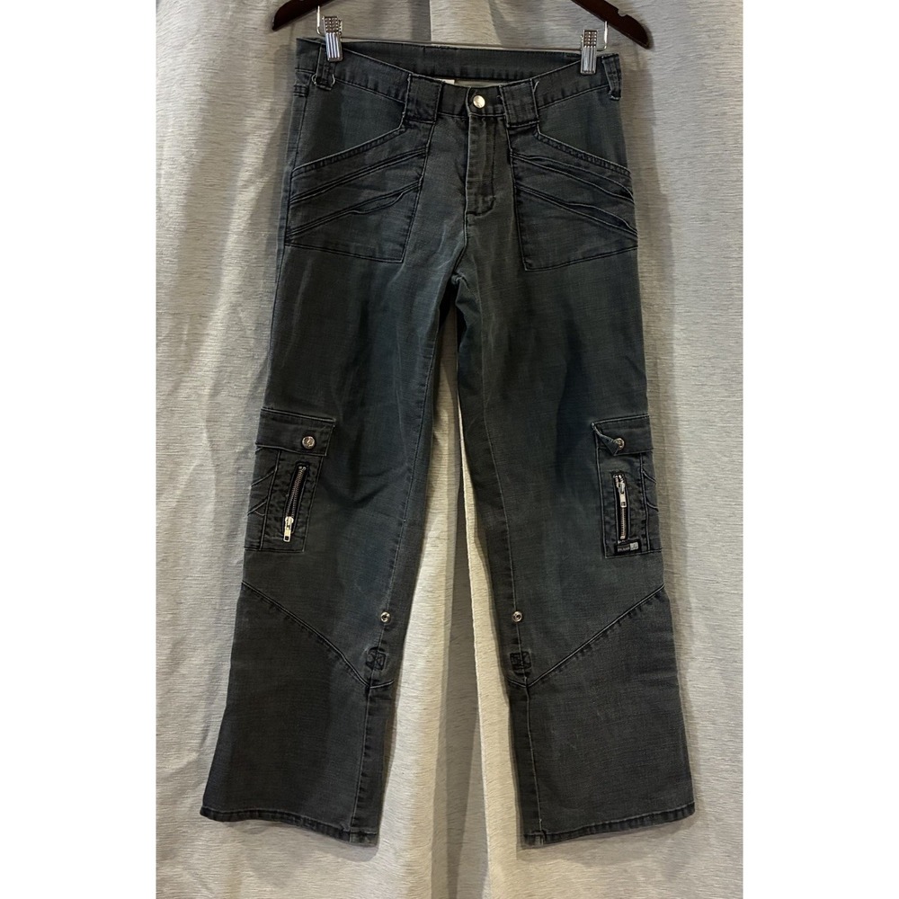 Prana Cargo Utility Pants Womens Small Charcoal Gray Y2K Gorpcore Grunge W4DEVA